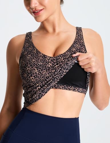 Image of THE GYM PEOPLE Womens' Sports Bra Longline Wirefree Padded with Medium Support