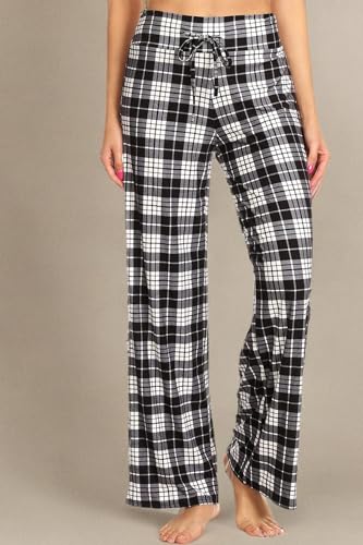 Image of Leggings Depot Women's Wide Leg Drawstring Pajama Pants for Lounge, Sleep