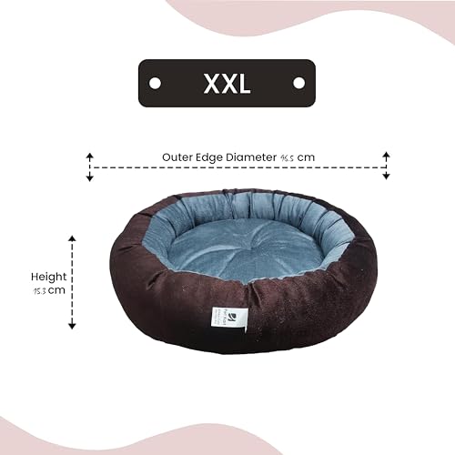Image of XXL Size Dog Bed for Large Size Dogs and cat Bed Velvet Fabric Dual Color Grey-Brown Anti Skid Bottom Washable Export Quality Big Pet Bed