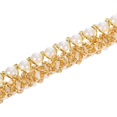 PATIKIL Faux Pearls Lace Ribbon, 5 Yards Cover