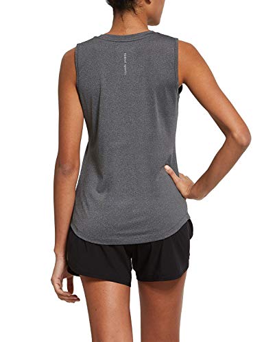 BALEAF Women's Workout Tank Tops Sleeveless Running Atnletic Shirts Activewear Gym Tops Gray Size M