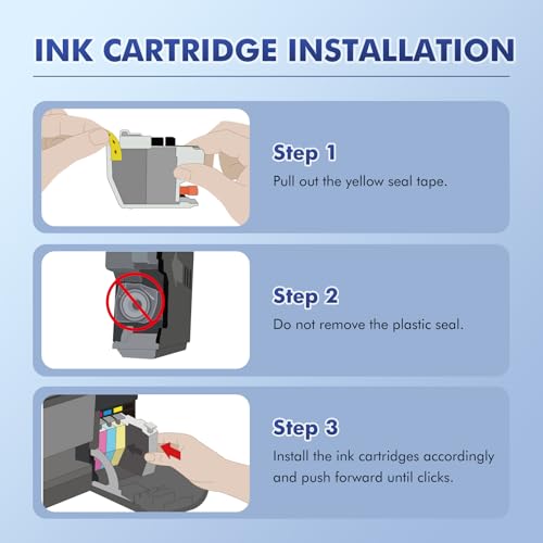 Image of LC401 LC401XL MFC-J1010DW Ink Cartridges for Brother Printer LC 401 401XL for MFC-J1010DW MFC-J1170DW MFC-J1012DW MFC-J1800DW MFC J1010DW - 4 Pack High Yields Black Cyan Magenta Yellow