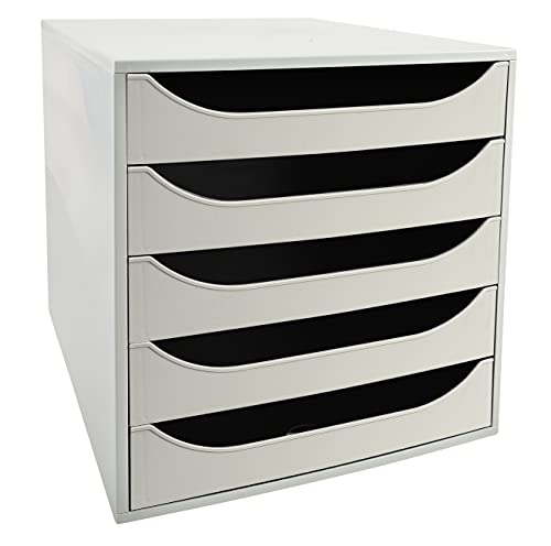 Exacompta - Réf. 229606D - Module économique à tiroirs ECOBOX + - Caisson individuel à 5 tiroirs pour document A4 et A4+ - Certifié Ange Bleu - Dimensions 34,8 x...