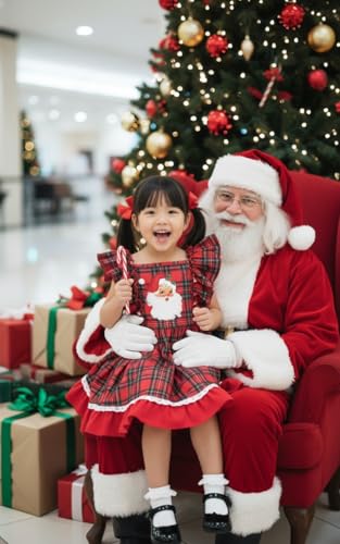 Image of Unique Baby Girls Smocked Holiday Dress for Big Kids and Toddler Outfit Clothes with Embroidery