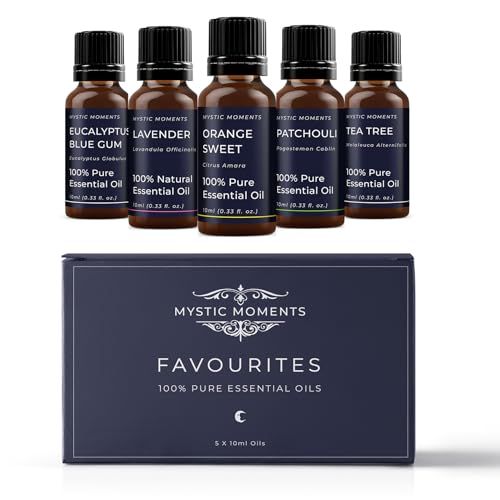 Mystic Moments Paquete De Inicio De Aceites Esenciales - Favoritos - 5 X 10 Ml - 100 Mystic Moments Paquete De Inicio De Aceites Esenciales - Favoritos - 5 X 10 Ml - 100