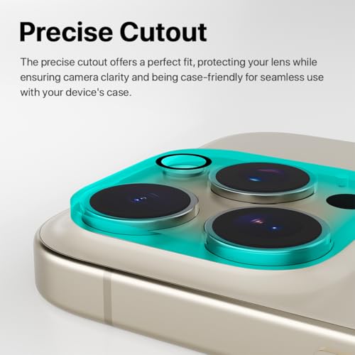 Image of CASEGEAR Clear Camera Lens Protector Compatible With iPhone 16 Pro /16 Pro Max | HD Clarity | Scratch Resistant | Complete Coverage | Easy Installation