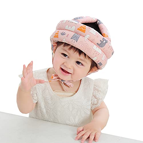 Infant Baby Soft No Bumps Head Protective Hat Adjustable Head Cushion Bumper Bonnet for Crawling Walking4