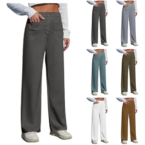 Wide Leg Trousers for Women with Pockets Cover