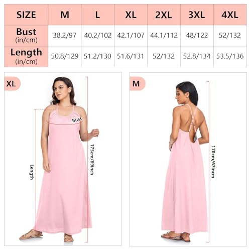 Robe longue d'été rose pour camoufler la chaleur avec style