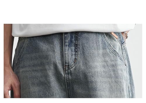 Men's Old Washed Denim Pants Straight Casual Loose Wide Leg Jeans Fashion Men's Trousers3