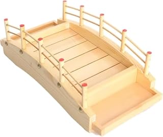 HeyDear 寿司橋 竹アーチ橋 刺身盛り合わせ ドラゴンボート 寿司皿 盛り付け おしゃれ ランチプレート 和食器 舟盛り器 (木製 Sサイズ 38×19cm) (Sサイズ 38×19cm,木素材)