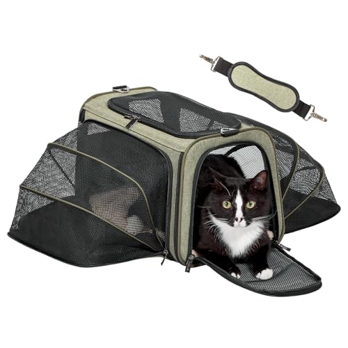 Petsfit Expandable Soft-Sided Pet Carrier 17" L x 11" W x 11" H