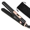 JAETON Small Flat Iron 0.7 Inch Mini Hair Straightener and Curler 2 in 1, 30S Heat-up, Dual Voltage Travel Curling Iron, for Short Hair, Bangs, Pixie Cut, Beard