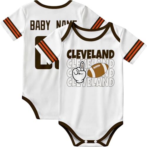 Image of KREDE Baby Clothes Custom Name Bodysuit for Baby Boy Gifts | Short Sleeves Bodysuit with Custom Number Name