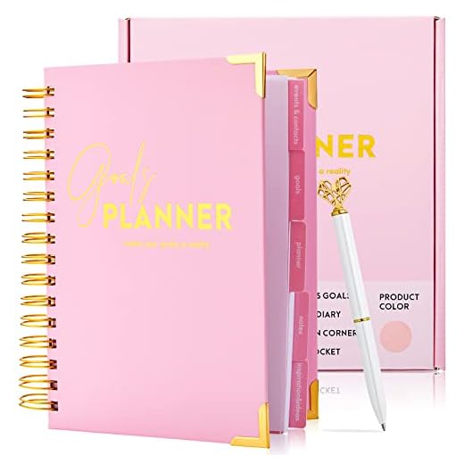 A5 Undated Daily Weekly Monthly Diary Journal Planner Agenda Notebook-Make Your Goals a Reality -Gratitude & Goals 6 Month Hardcover Spiral Bound Journal