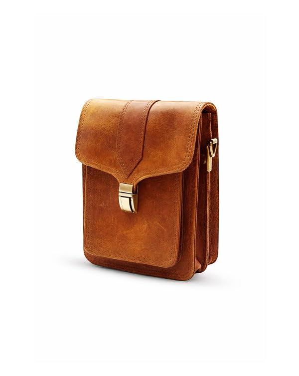 Brown Leather Flap Bumbag for Men & Women – Genuine Leather Sling Cum Bum Bag with Detachable Strap | Water-Resistant Travel Crossbody Waist Bag for Office & Weekend Getaways-image-37