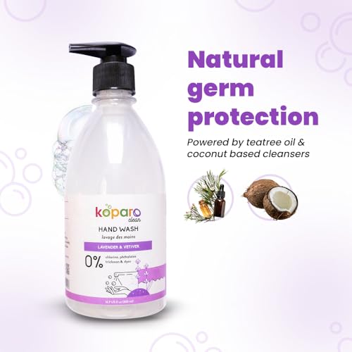Koparo Clean Natural Hand Wash With Lavender Fragrance | pH Balanced Infused With Glycerin & Tea Tree Oil Germ Protection | All skin | Kids Safe,... - Image 3