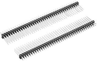 Sourcingmap 5Pcs 2.54mm Pitch 40-Pin 19mm Length Double Row Straight Connector Pin Header Strip for Prototype Shield