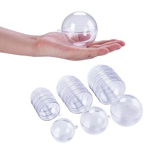 Bolas de acrílico rellenables, 30 unidades, irrompibles, transparentes, para colgar y quitar, adecuadas para rellenar decoraciones navideñas y gadgets