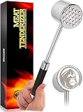 Meat Tenderiser Mallet for Kitchen & BBQ - Sturdy Stainless Steel Steak Pounder Hammer for Beef Veal & Chicken Breasts - Dishwasher Safe Easy Clean Meat Tenderizer - No More Chewy Meats!