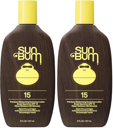 Sun Bum Sunscreen Lotion, SPF 15, Broad Spectrum | Vegan Formula | Hawaii Compliant | With Vitamin E | 8 oz Pack of 2