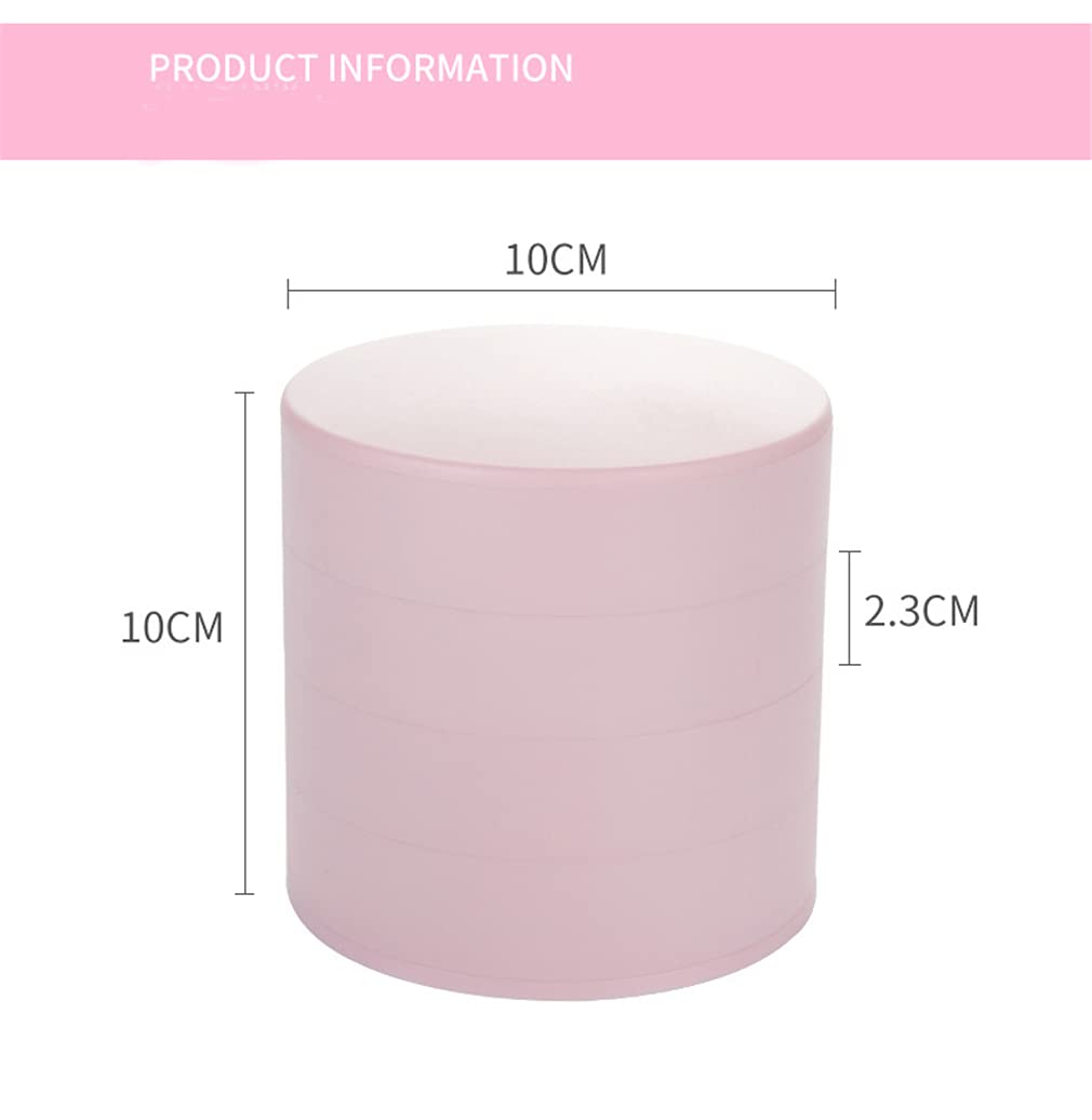 HENGBIRD Organizer Portagioie Rotante A 360°, 4 Strati, Scatola Porta Accessori Da Viaggio, Colore Rosa, 10x10x10 Cm