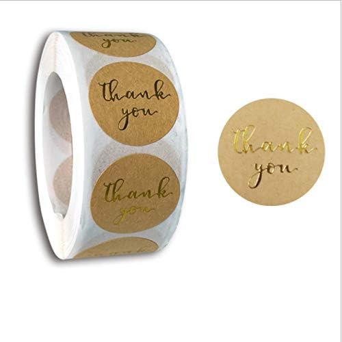 1 inch Thank You Stickers Seal Label Stickers Round Kraft Modern Paper ...