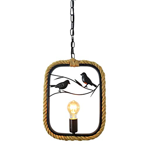 HSLXD.FGDD Retro Kronleuchter Loft Industrie Kronleuchter Kreative Dekoration Kronleuchter Restaurant Hanf Seil Kronleuchter Schmiedeeisen Beleuchtung,A Cover