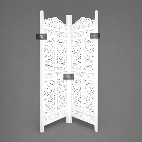 Image of Partition for Living Room,Divider,Partition Wall Divider Screen Separator, Wall Panel Divider for Hall | Bedroom |Office | Puja Room | Restaurant S Design (2- Panels White)