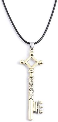 FunBoat AOT Eren Jaeger Key Necklace - Shingeki No Kyojin Anime Cosplay Keychain - Halloween Gifts for Kids Girls Teens Women Men