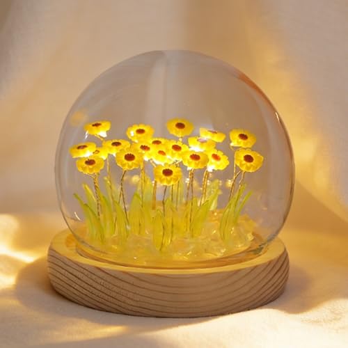 Image of Pretty Sunflower Lamp, Sunflowers Flower Night Light Cute Bedroom Decor Aesthetic Unique Gifts for Women - Battery Powered (not Included)