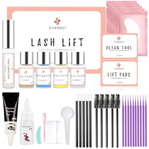 Lifting Pestañas kit Profesional, Aikvigss Lash Lift kit y Tint Negro, 4 en 1 y Juego Lifting Rápido y Voluminizador de Pestañas para Salón y uso Doméstico