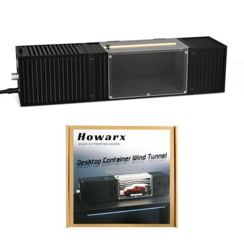 Howarx Desktop Wind Tunnel 3D Printing Kit for 1:43 and 1:64 Scale Die-Cast Vehicles Model Miniature Wind Simulation (Container Version)