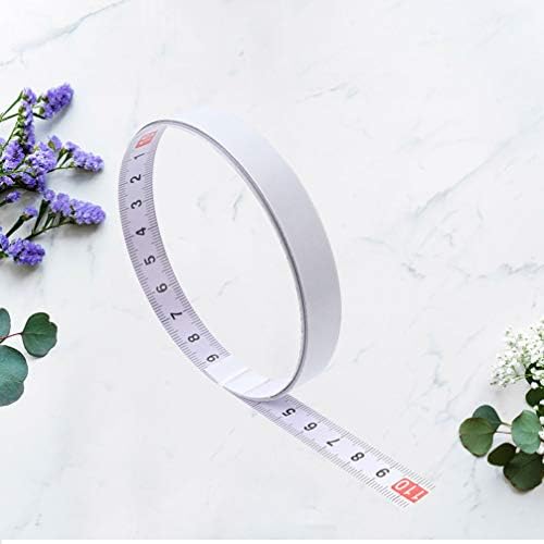 iplusmile 2m Self Adhesive Steel White Measure Tape,Metric Scale Miter Track Tape Saw Steel Ruler for Measuring Woodworking (Right to Left)