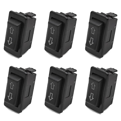 TA-VIGOR 6pcs Universal Power Window Switch DC 12V 24V, 5 Pins Momentary Electric Car Window Switch