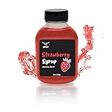 Locca Strawberry Syrup 12oz - Premium Boba Syrup, Coffee Flavoring Syrup Boba Tea Syrup Cocktail Strawberry Flavoring, Real Fruit Infused Shaved Ice Coffee Flavor Syrup for Strawberry Drinks