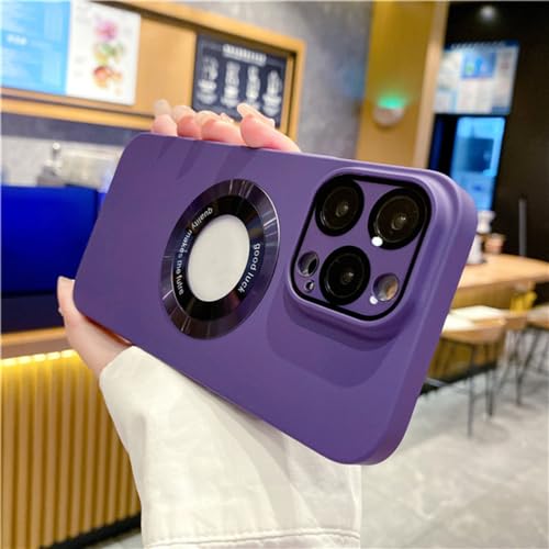 Coque magnétique de luxe iPhone 12 protection objectif cadre carré ENILSA violet