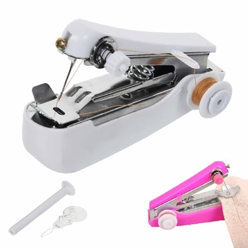 StitchPal Sewing Tool,Handheld Sewing Machine,Ortable Single Thread Machine,For Beginners,Hand SewingMachine for Clothes,Fabrics,DIY Home Travel,Easy to Use and Fast Stitch Suitable (White)