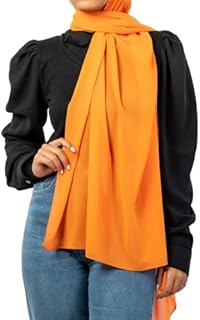 Tie Shop - Women - Plain Crepe Chiffon - OR07CH921300240 - Size : 200 * 75 cm - Orange