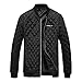 Produktbild Herren Winterjacke Steppjacke Sportjacke Daunenjacke Jacket mit Stehkragen Gepolstert Outdoor Casual Street Prismatisches Muster Winterparka mit Taschen und Reißverschluss Mäntel Coat (Schwarz, 5XL)