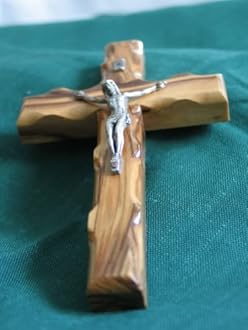 Odeh Wood Wall Cross Crucifix Olive Bethlehem Holy Land Jerusalem 5 Inches