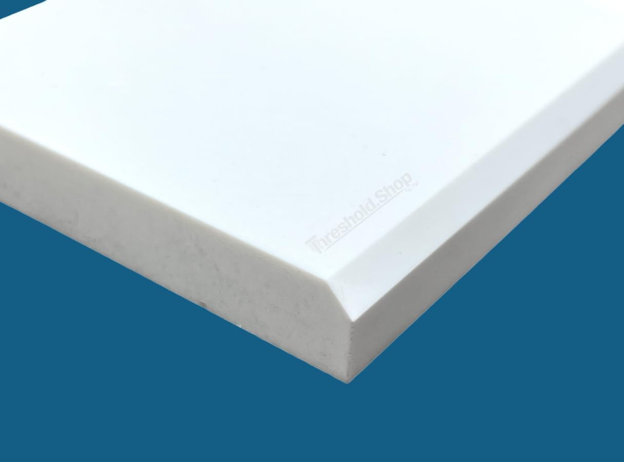 Super White Engineered Marble Threshold Double Bevel for Floor Transitions (4" x 32")