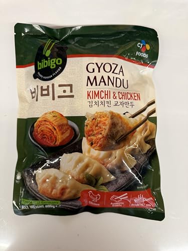 Bibi-go's Kimchi Chicken Dumplings Frozen Korean Style Snack Tangy Spicy Filling Origin Korea 600g Pack Of 2