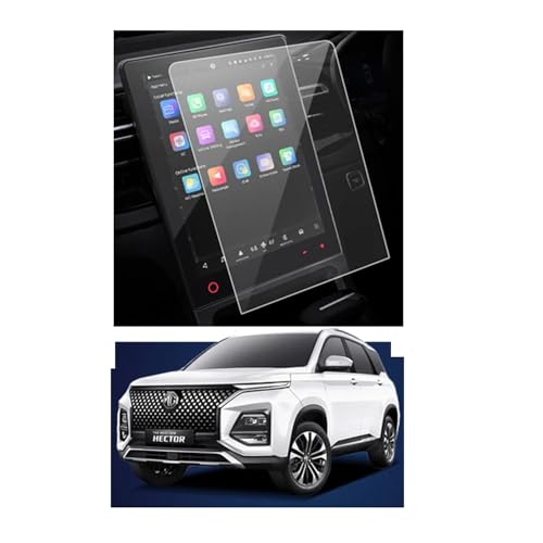 Image of KMH Premium Car Tempered Glass Screen Guard Protector compatible with MG Hector (2013 FL) 14 Inch, Dashboard Screen Guard Glossy Finish, Pack of 1