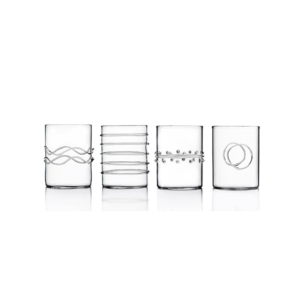 Ichendorf Milano Set of 4 Water Glasses, Decò Collection, 30 cl, Borosilicate Glass, Hand Made