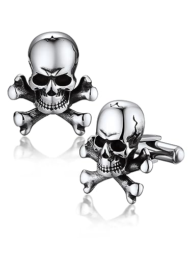Bandmax Mens Cufflinks Stainless Steel Viking/Skull/Masonic Cuff Links for Men Best Gift for Father Husband Son