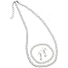 16" Imitation Pearl Necklace, 6 3/4" Stretch Bracelet and Drop Earrings, in White