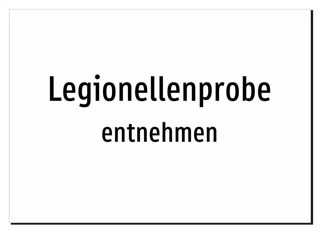 31209-DE-T-09 | Legionellenprobe - entnehmen | Aluminiumschild A2, 594 x 420mm | nur Text, ohne Symbolgrafik