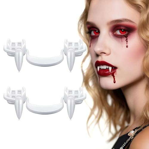 Halloween Vampire Teeth, 2 Pair Retractable Halloween Vampire Fangs for Kids Adults, Telescopic Teeth Fangs for Halloween Carnival Cosplay Party Prom Dress Up Halloween Vampire Teeth, 2 Pair Retractable Halloween Vampire Fangs for Kids Adults, Telescopic Teeth Fangs for Halloween Carnival Cosplay Party Prom Dress Up