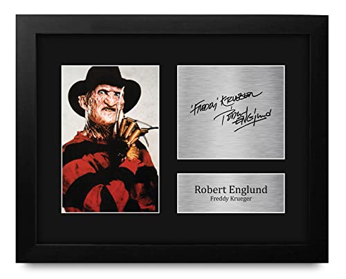 HWC Trading Robert Englund Freddy Krueger Gifts USL Framed Printed Signed Autograph Picture for Movie Memorabilia Fans - US Letter Size
